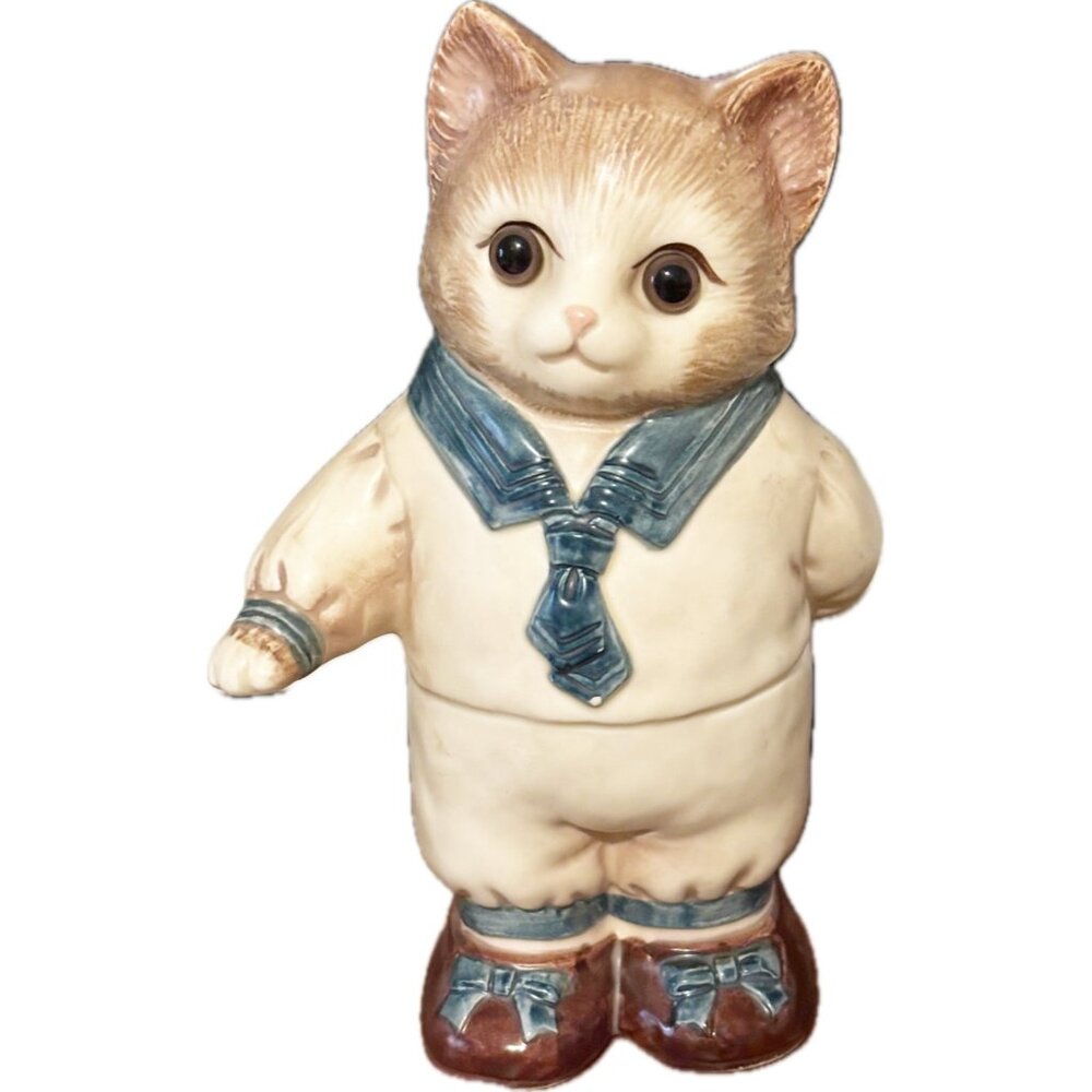 Vintage Global Art Japan Sailor Cat Figurine Ceramic Kitty  5"